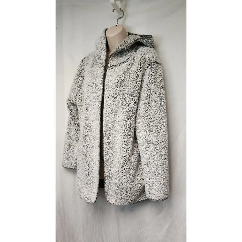 Victoria's Secret Fleece Gray Open Hooded Jacket Size M/L